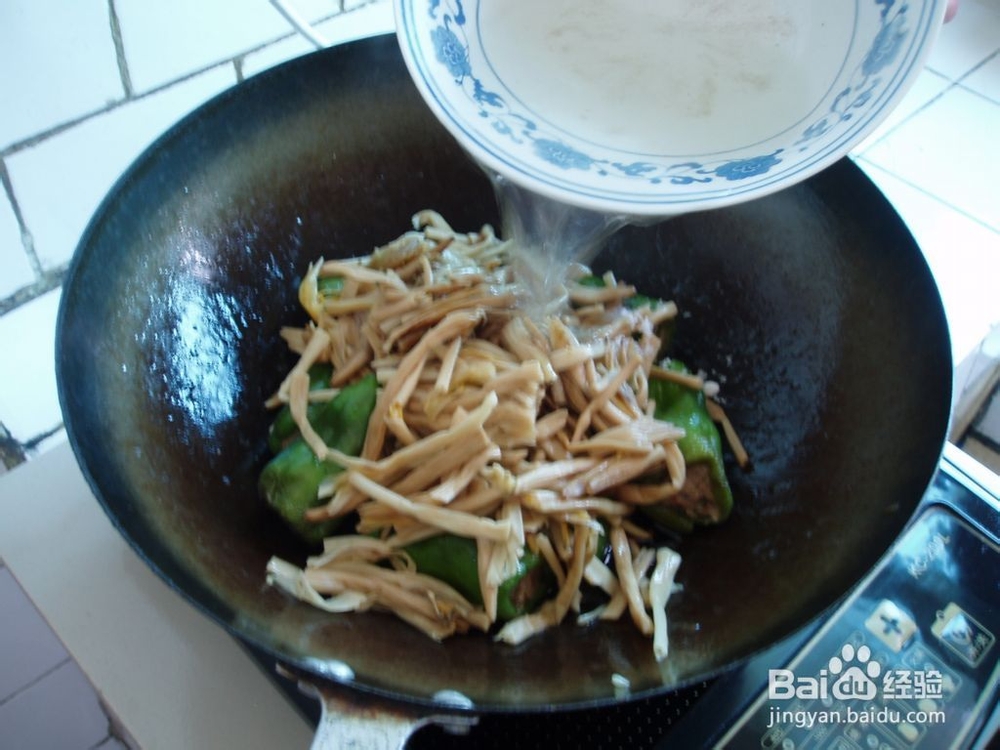 金针菜青椒酿肉