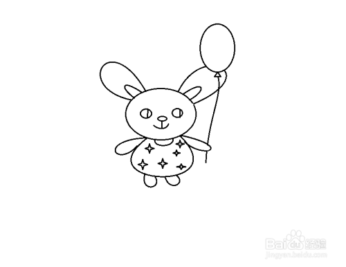拿着气球的小兔怎么画