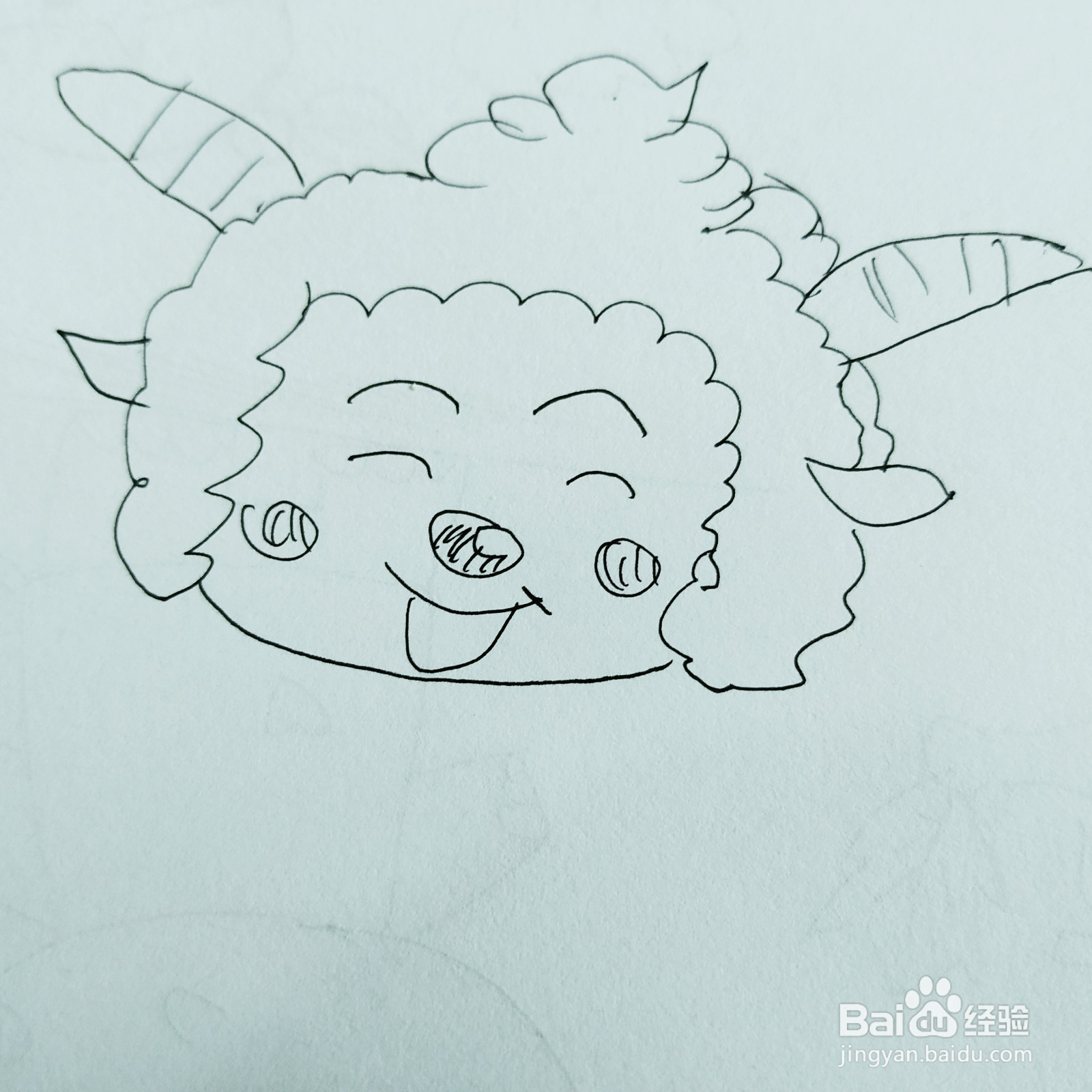 如何来画一只活泼的喜羊羊简笔画呢？