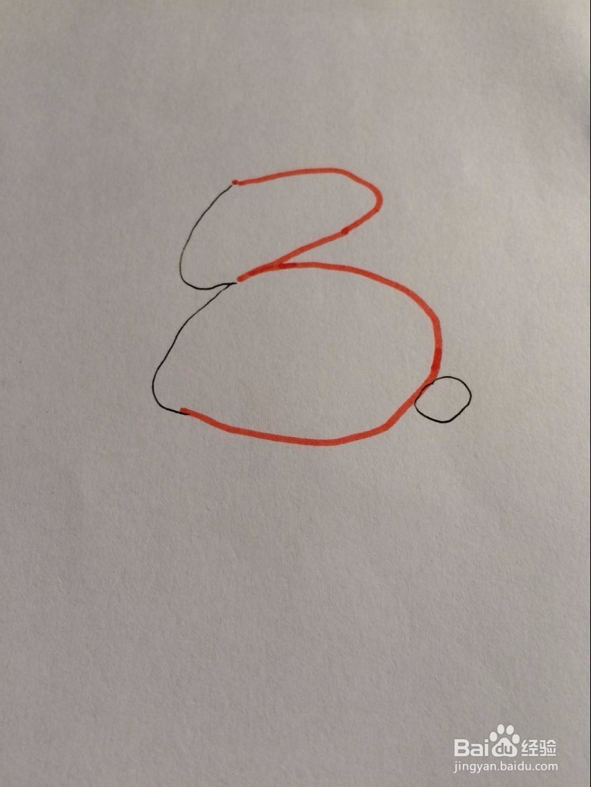 数字3变成简笔画小白兔