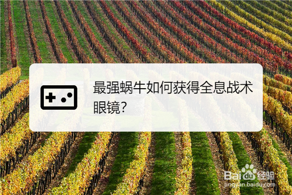 最强蜗牛如何获得全息战术眼镜