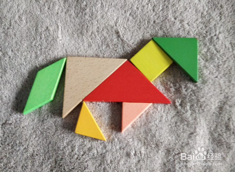 非洲草原上的斑马用七巧板怎么拼?