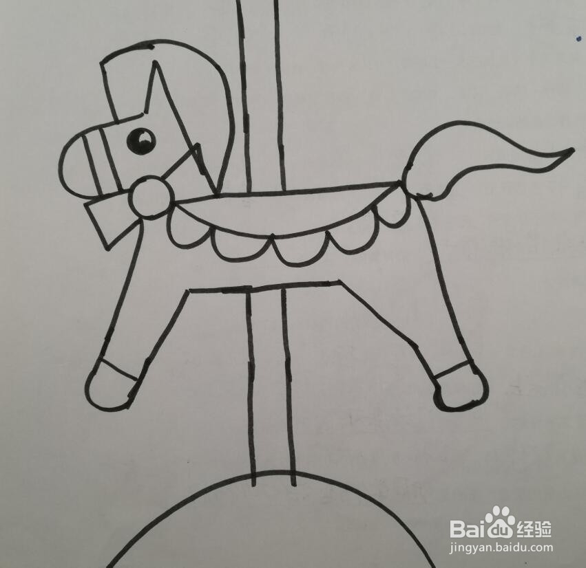 简笔画 旋转木马的画法