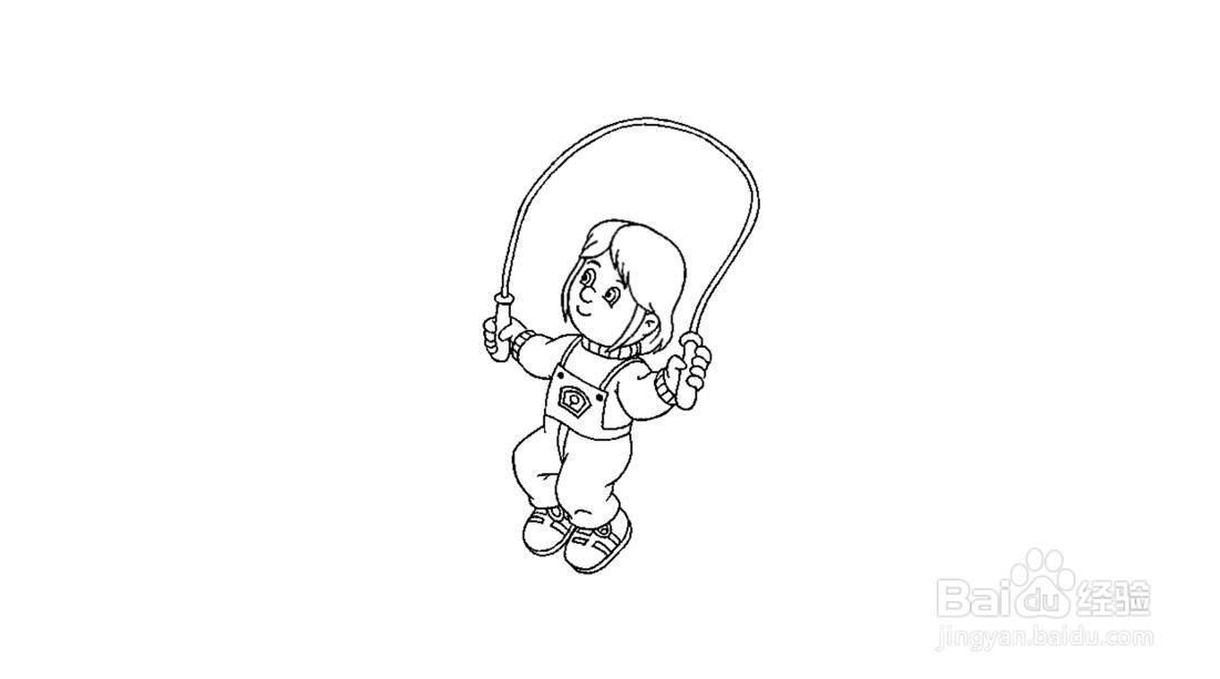 跳绳女孩简笔画教程