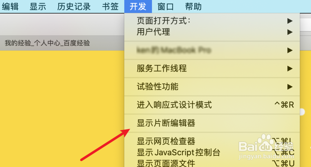 Safari浏览器片断编辑器怎么使用?