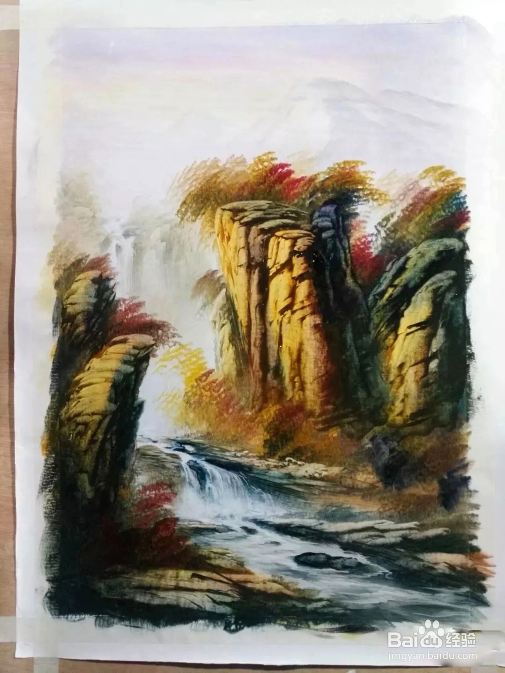 风景油画-刀画秋景画法