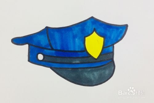 警察帽子怎么画 百度经验