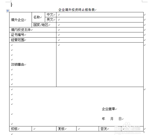 企业境外投资备案初审、变更、注销--办理流程
