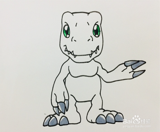 数码宝贝简笔画步骤