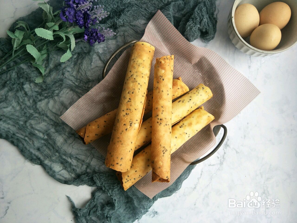 诱惑味蕾的芝麻鸡蛋卷