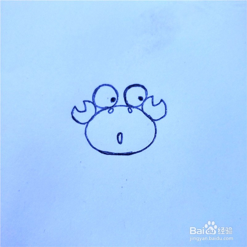 如何画螃蟹的简笔画