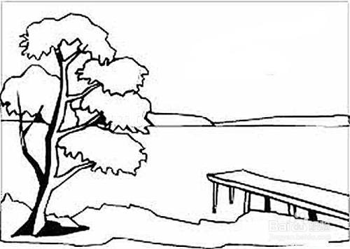 河边有一棵杨树怎么画呢
