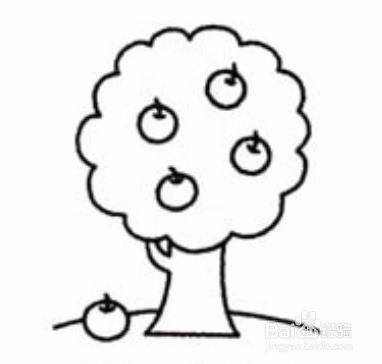 苹果树简笔画画法