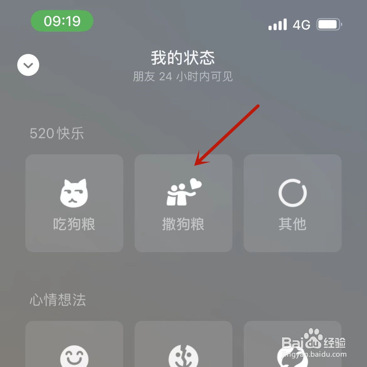 如何设置微信520撒狗粮状态