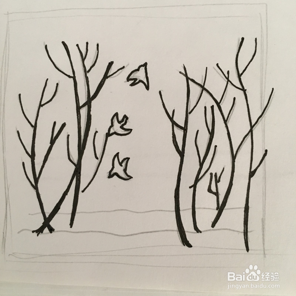鸟语花香的树林怎么画