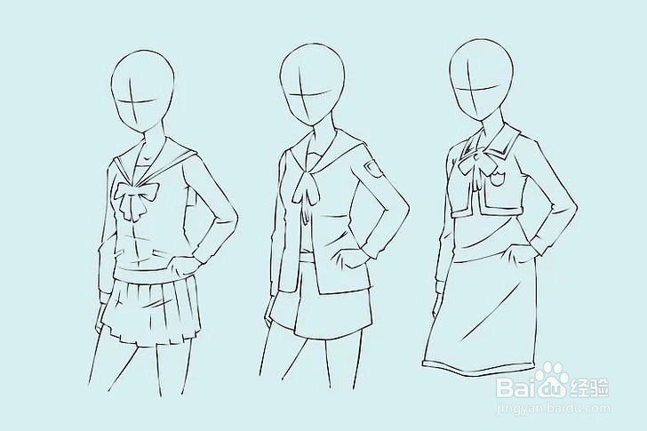 如何画一个可爱的漫画高中生少女