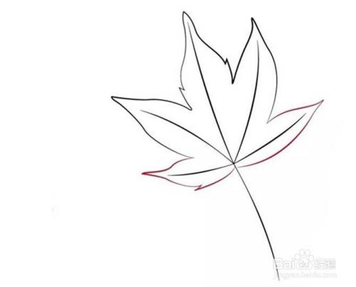 画秋天枫叶的卡通儿童简笔画教程