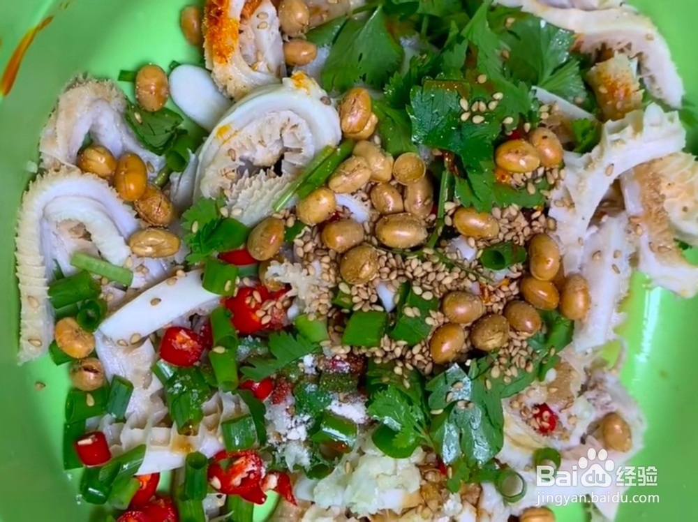 炝拌金钱肚的做法