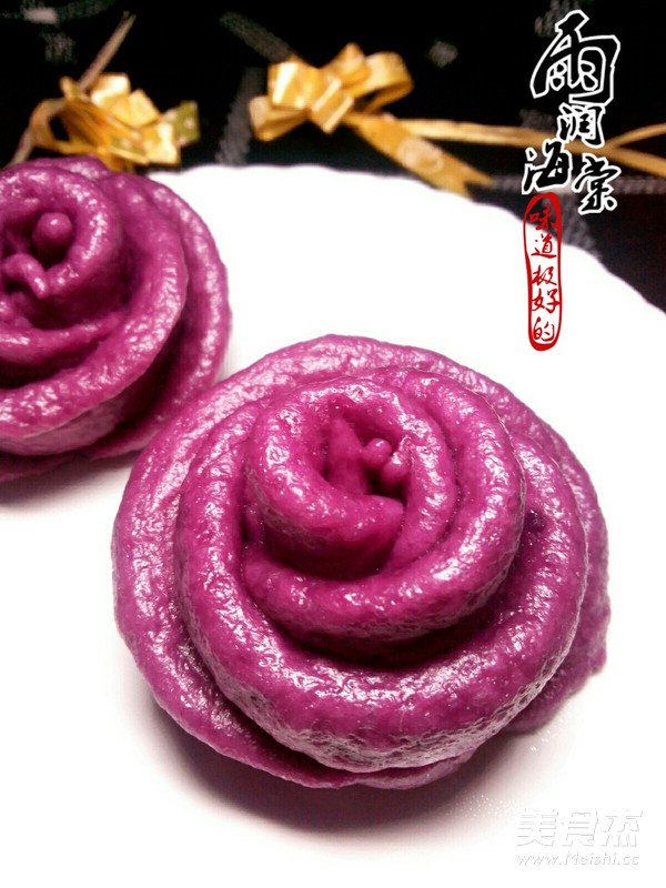 紫薯玫瑰花卷