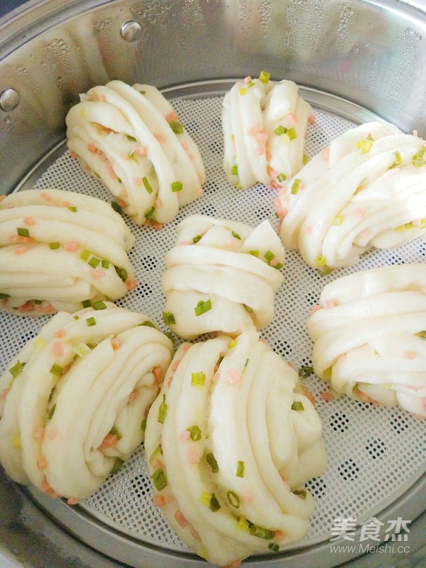 一次发酵香葱火腿花卷