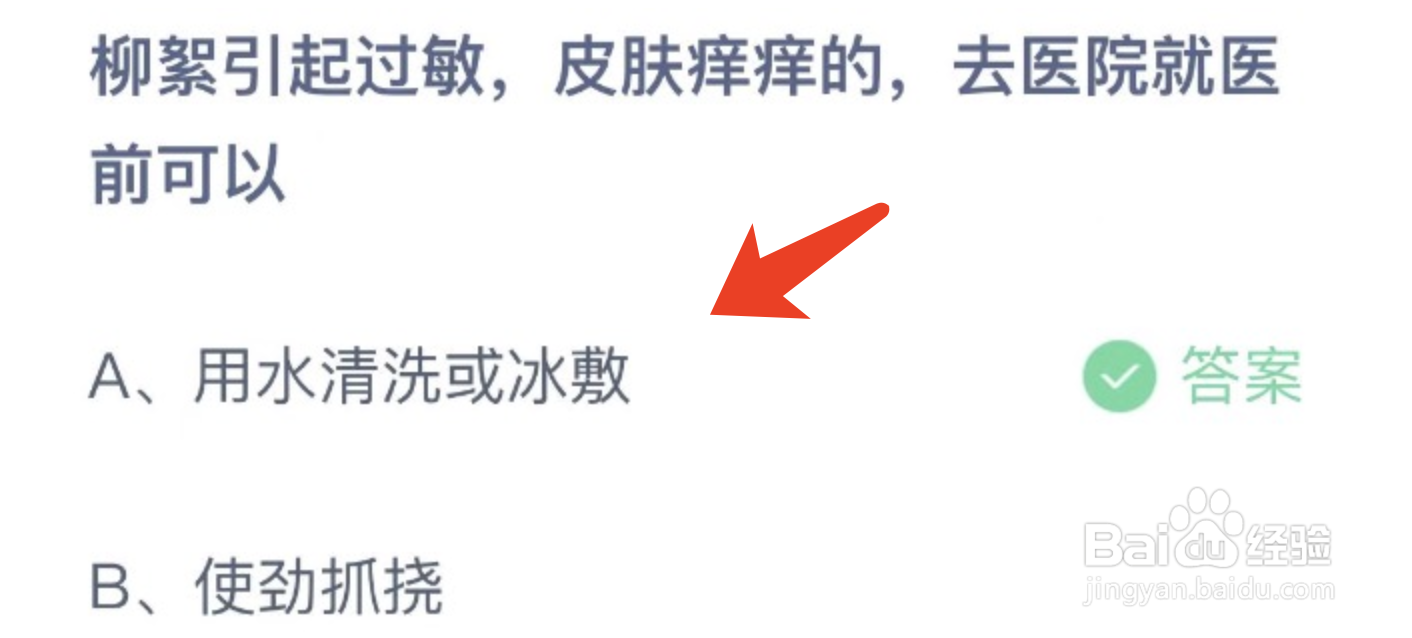 蚂蚁庄园答案柳絮引起过敏皮肤痒痒的去医院