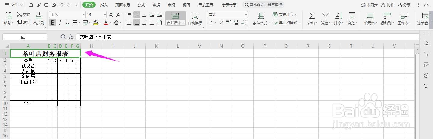 茶叶店财务报表Excel文档