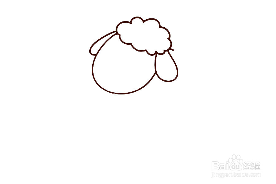 织围巾的小羊的画法