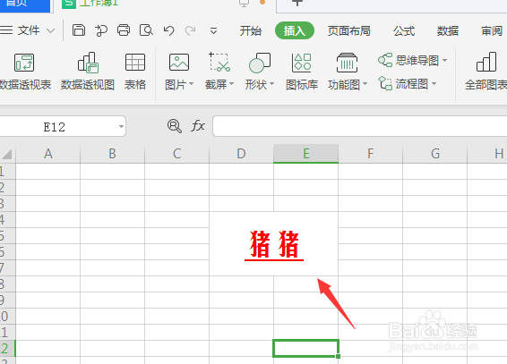WPS表格中给文字添加下划线方法