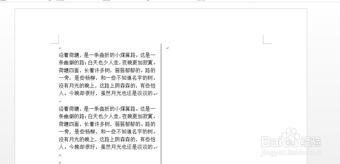 word怎么设置分栏并显示分隔线