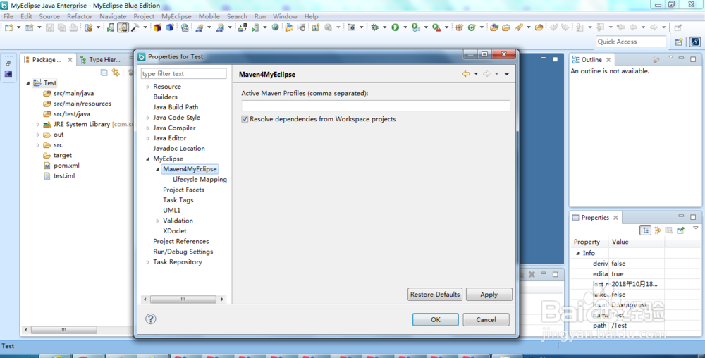 MyEclipse如何设置maven项目的profiles