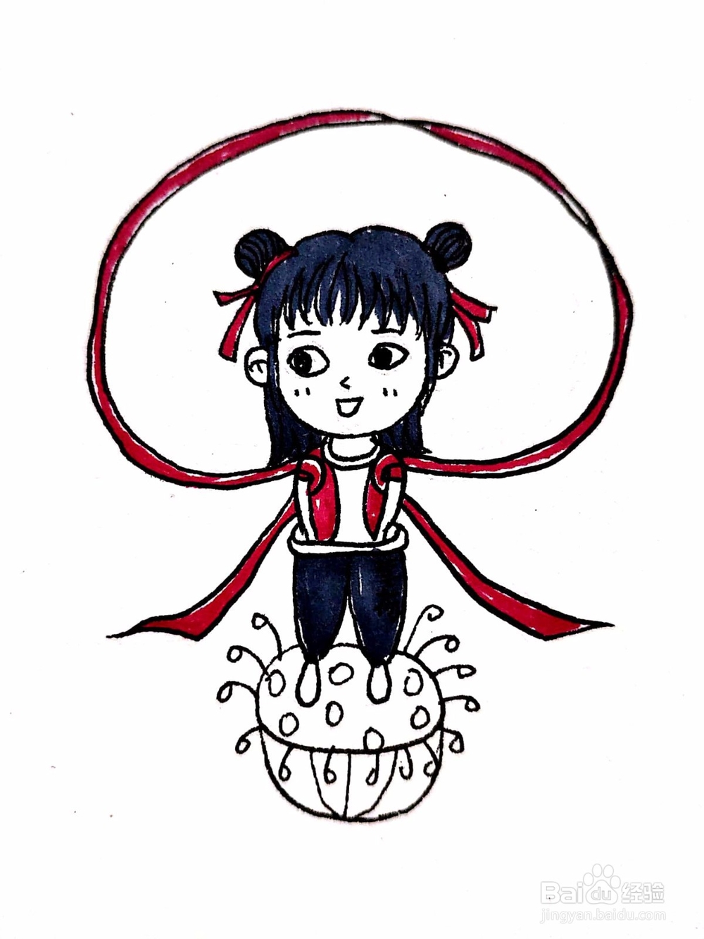 哪吒创意简笔画怎么画？