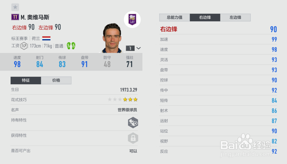 FIFA ONLINE4球员推荐（右边锋篇）