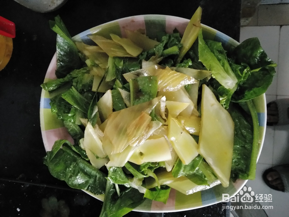 清蒸莴笋片和叶子
