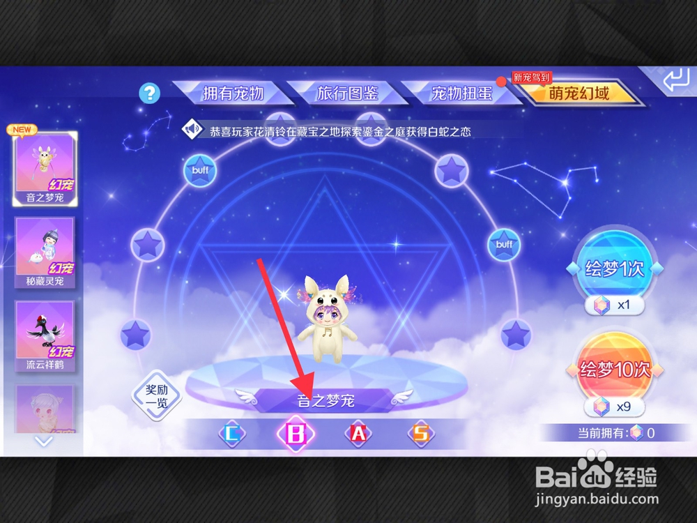 QQ炫舞手游怎么查看萌宠音之梦宠各阶形态