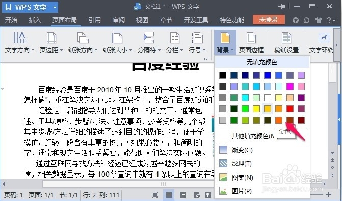 怎么给WPS文档添加背景