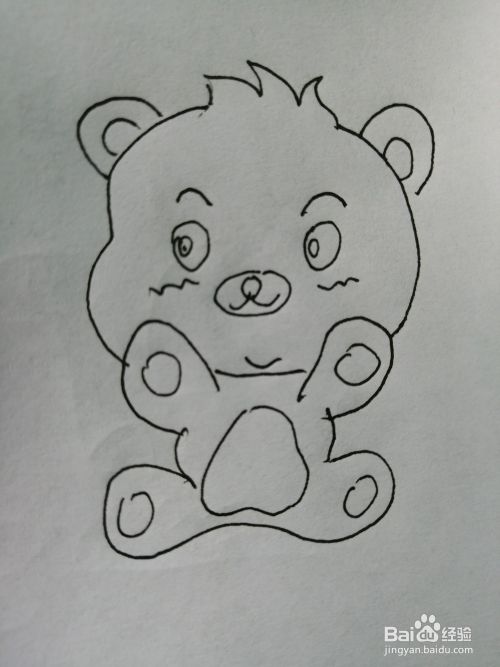 可爱的卡通小熊怎么画 百度经验