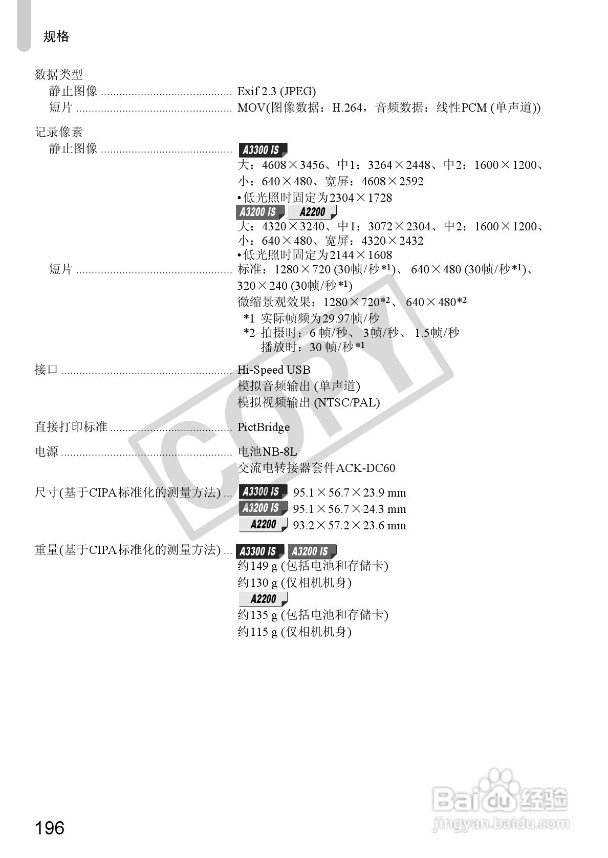 佳能PowerShot A3300IS相机使用说明书:[20]