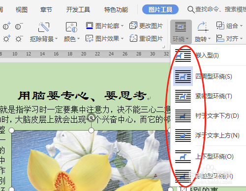 wps文字如何設置圖片的環繞方式