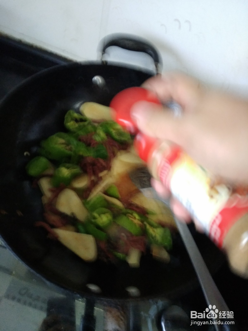 鸭肠炒青椒土豆片