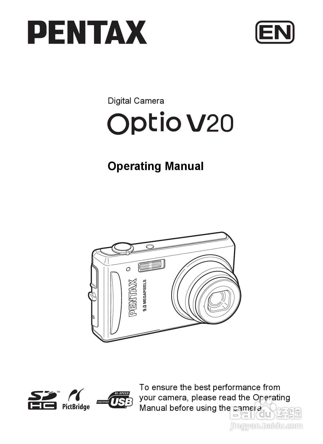 宾得Optio V20数码相机使用说明书:[1]