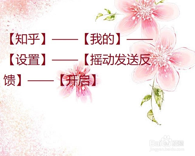 知乎怎么设置摇动发送反馈?