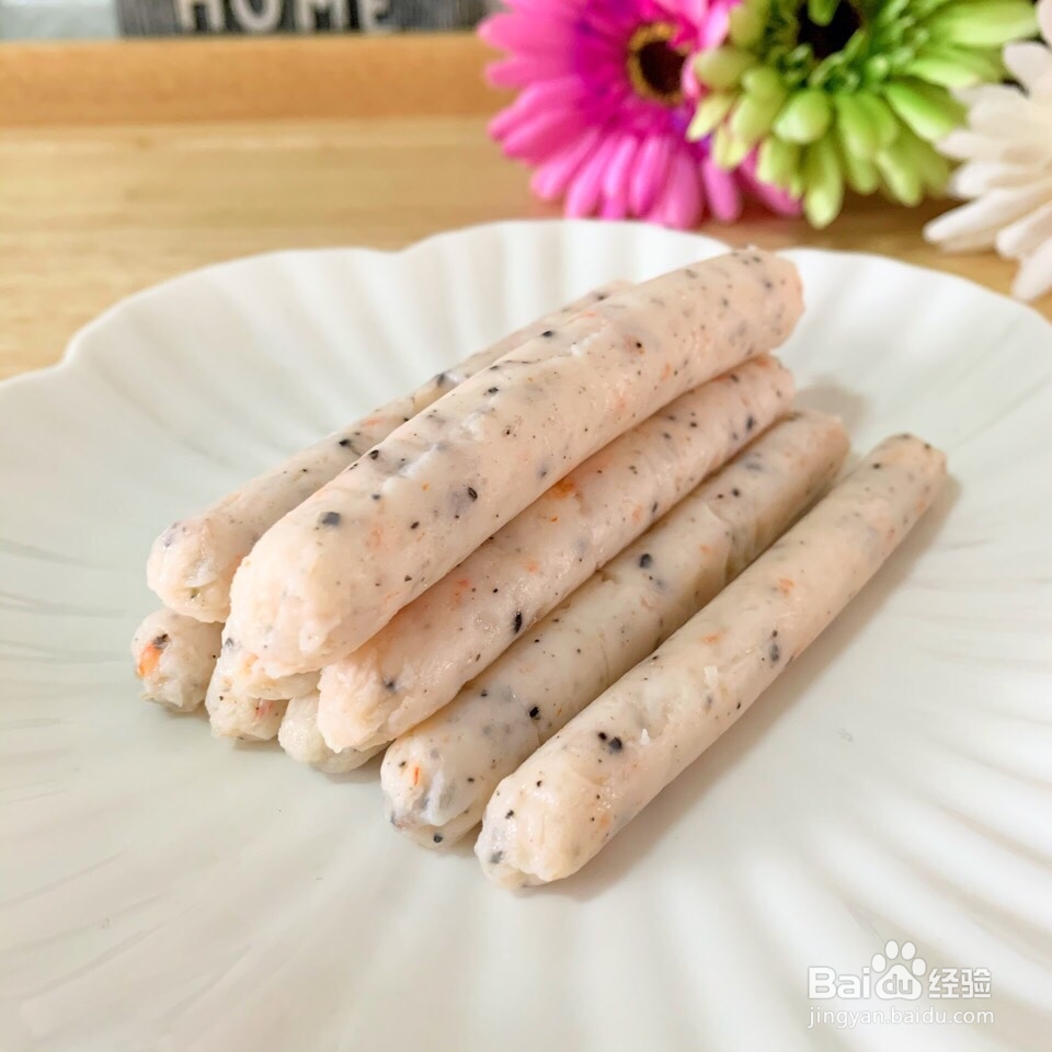 补钙海苔芝麻鲜虾肠的家常做法