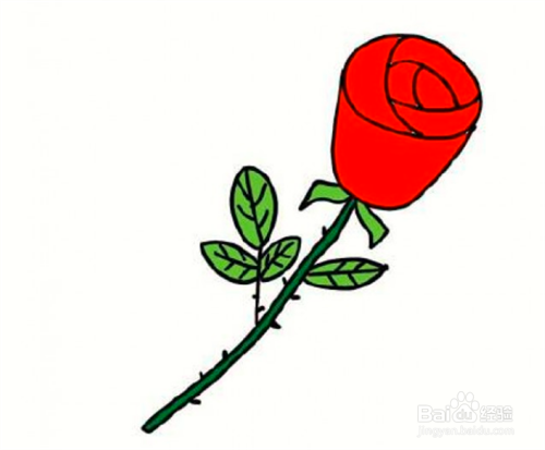 简笔画如何画一枝玫瑰?