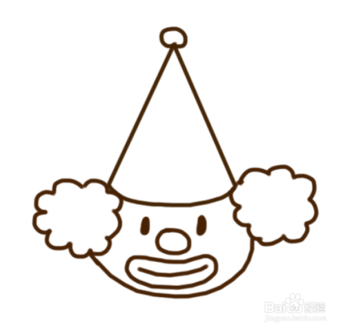 一个正在表演的小丑的简笔画