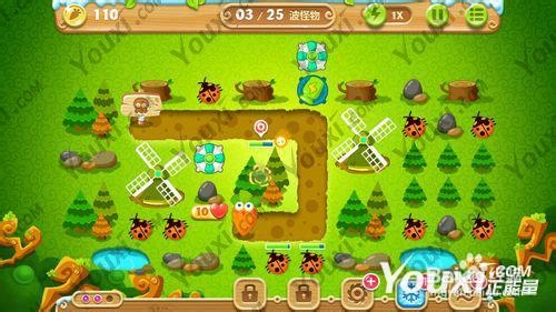 保卫萝卜2第17关攻略 森林17宝石金萝卜教程