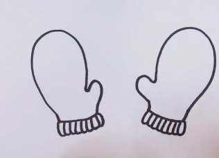 儿童简笔画——怎么画冬天里好看的手套