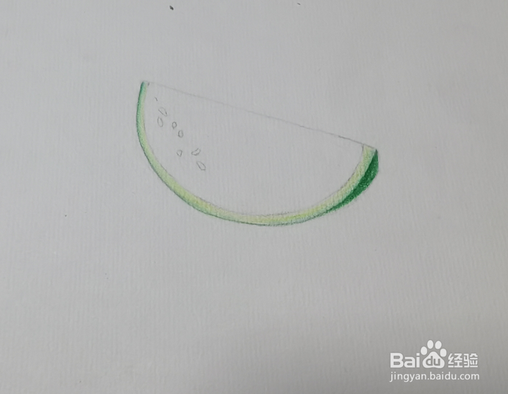 彩铅画之一块西瓜