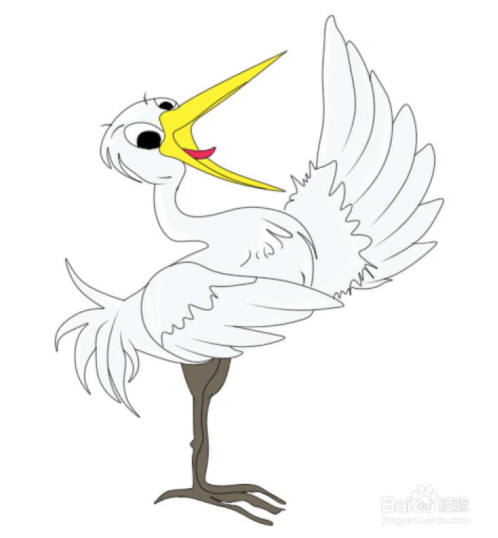 简笔画--爱唱歌的白鹭画法