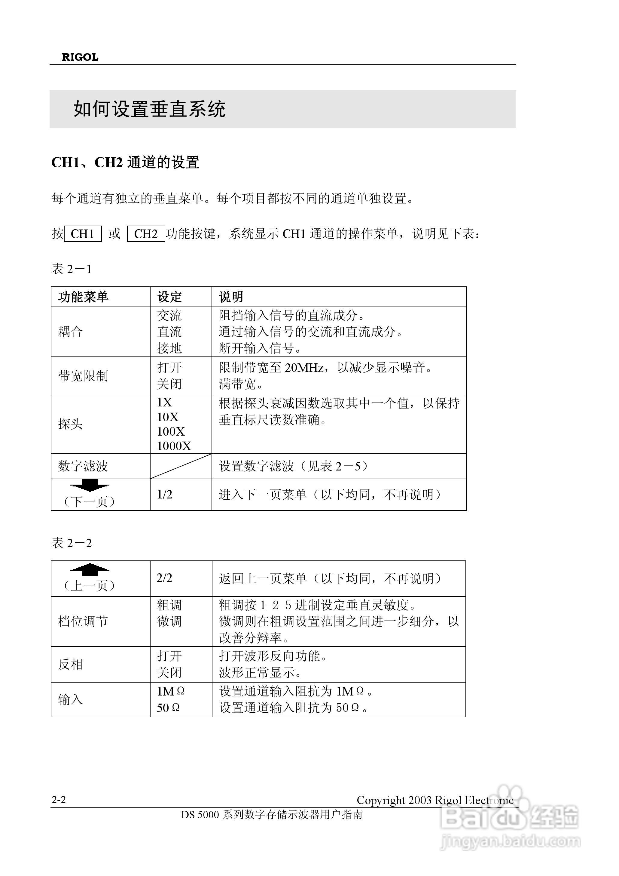 RIGOL DS-5000数字存储示波器用户手册:[3]