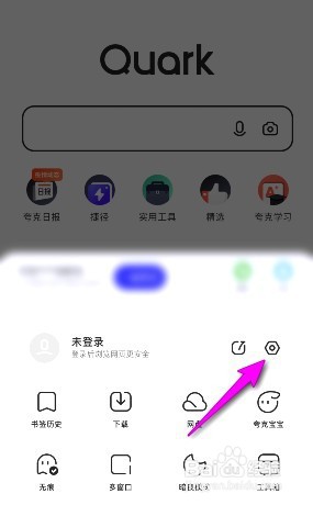 夸克浏览器启动时恢复退出页面在哪关闭